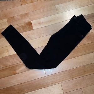 Hudson “Barbara” high waist super skinny black stretch jeans. Size 26